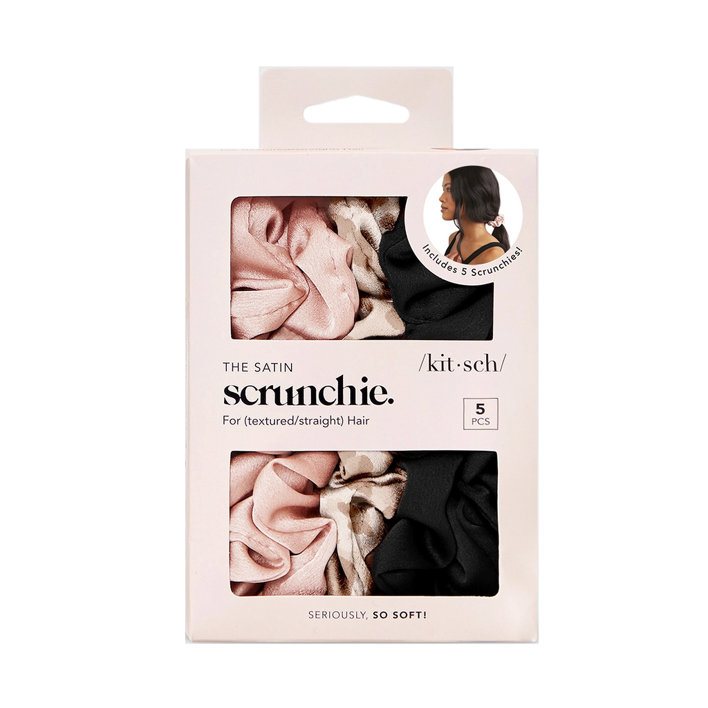 Satin Sleep Scrunchies, Pack/5