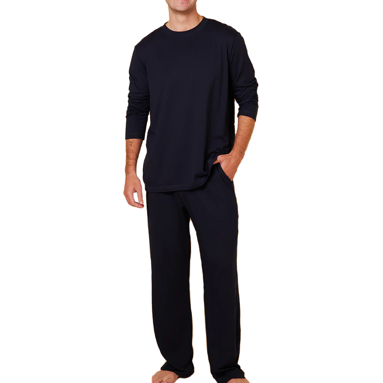 Men's Pima Knit Pullover Set, Midnight