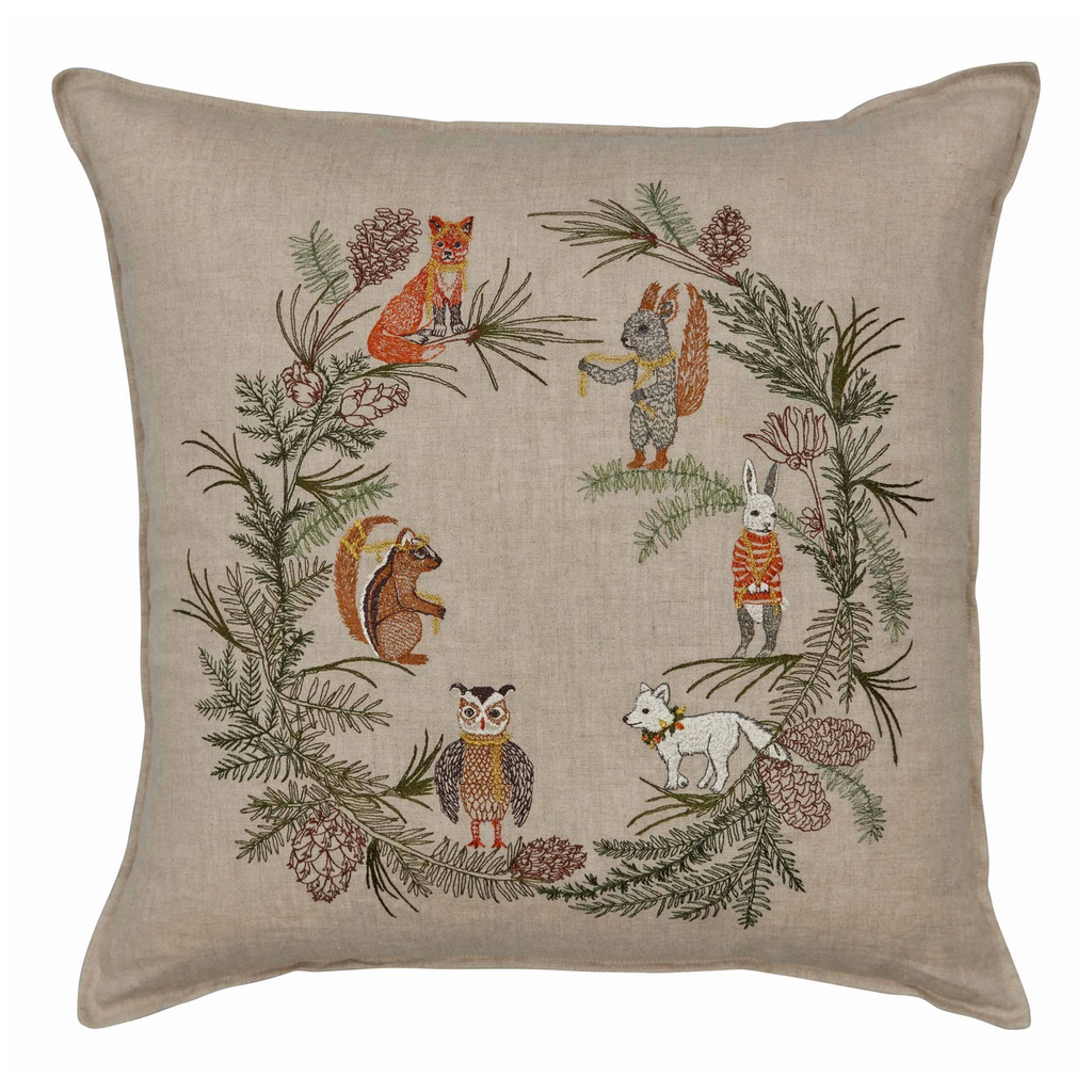 Tree Trimmers Wreath Pillow