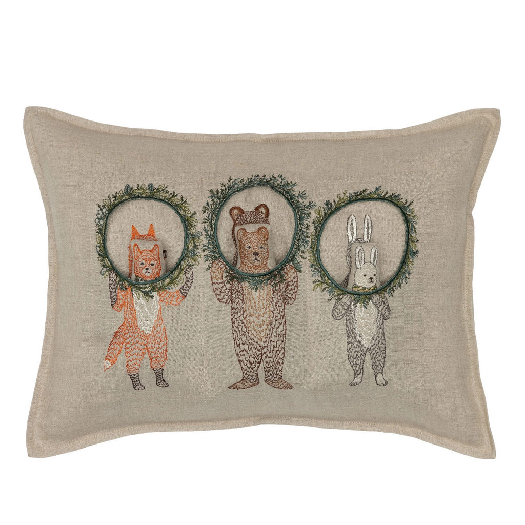 Christmas Wreath Trio Pocket Pillow