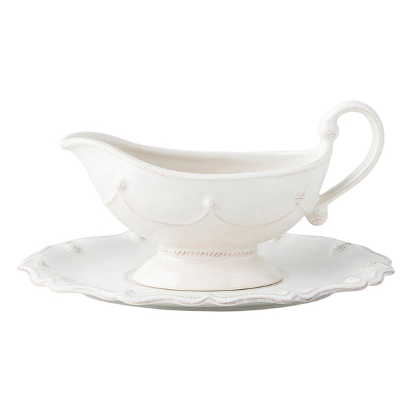 Berry & Thread Whitewash Sauce Boat and Stand