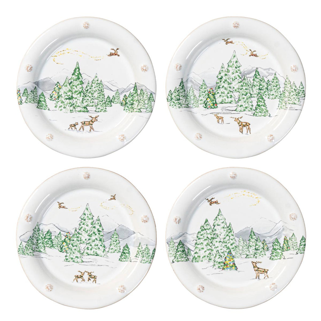 Berry & Thread North Pole Cocktail Plates, Assorted Set/4
