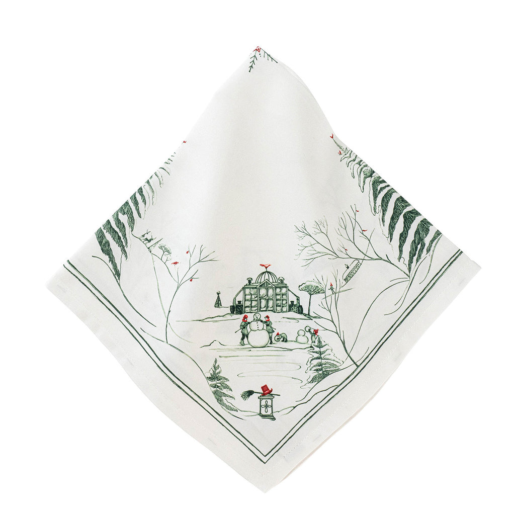 Country Estate Winter Frolic Evergreen Napkin