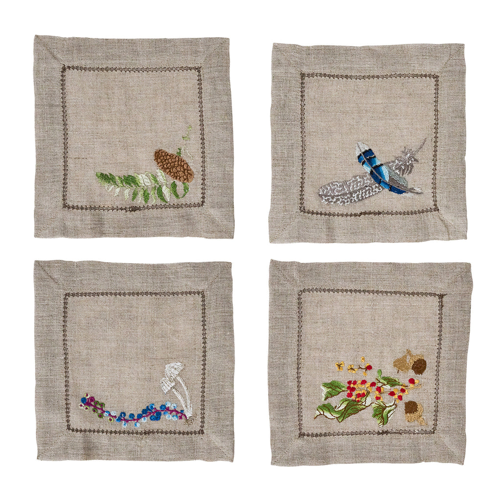 Forest Walk Assorted Cocktail Napkins, Set/4
