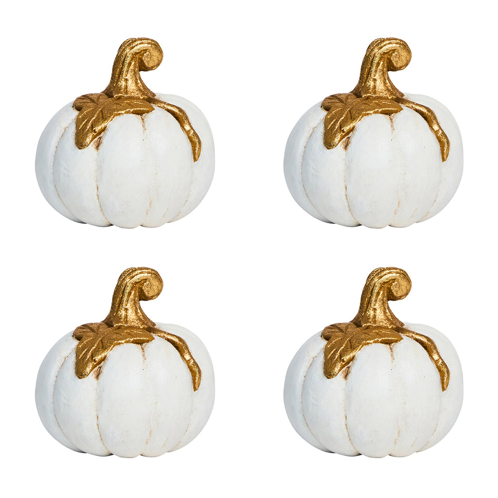 Forest Walk Gold Pumpkin Place Card Holders, Set/4