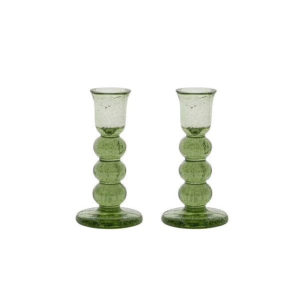 Provence Basil 5" Candlesticks, Set/2