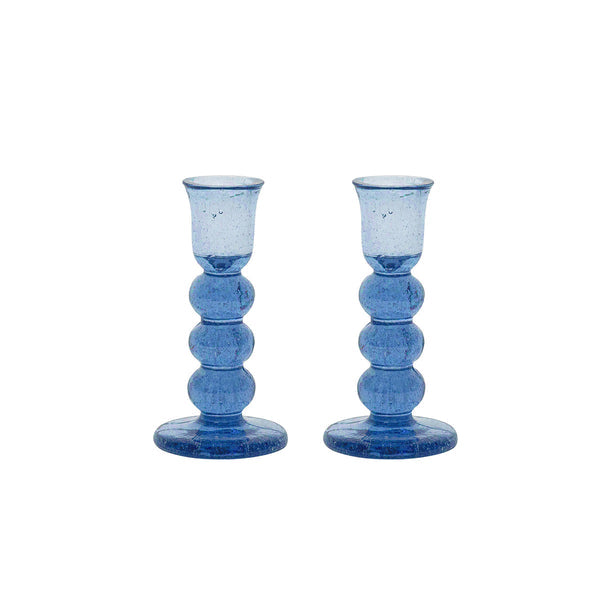 Provence Chambray 5" Candlesticks, Set/2