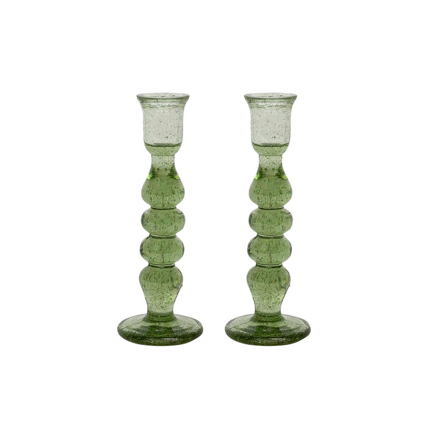 Provence Basil 7" Candlesticks, Set/2