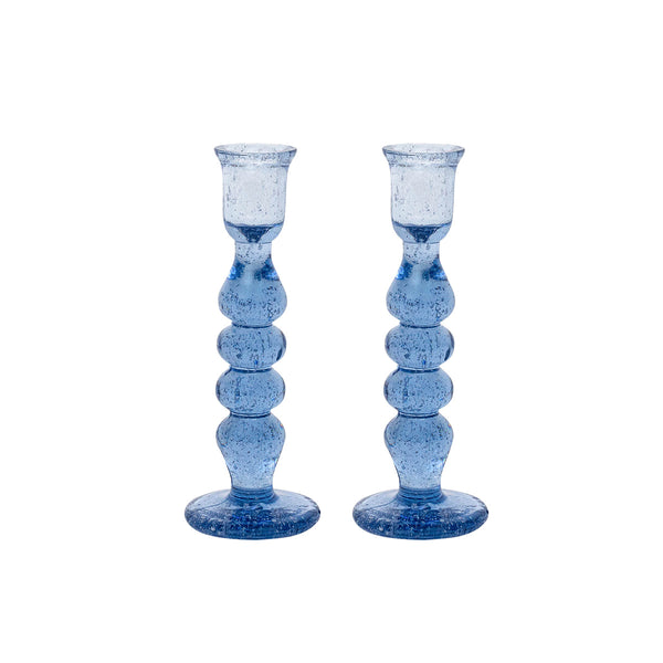 Provence Chambray 7" Candlesticks, Set/2