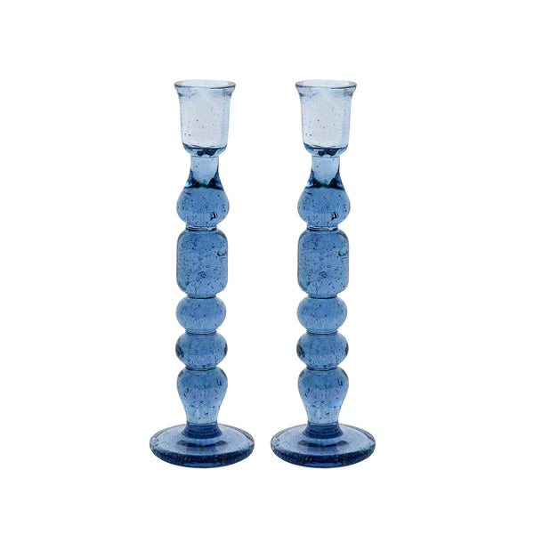 Provence Chambray 9" Candlesticks, Set/2