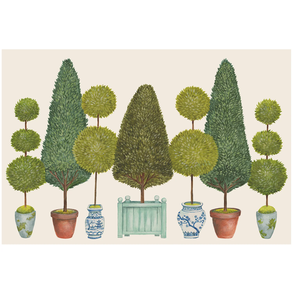 Topiary Garden Placemat Pads, Set/24