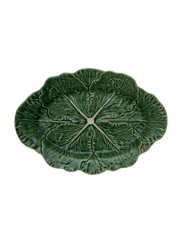 Green Cabbage Oval Platter, 17"