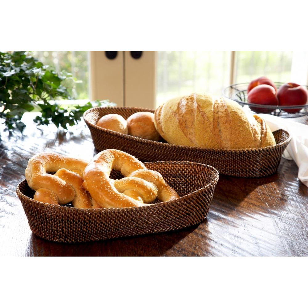 Oval Bread Basket w/ Braid Edging, Small