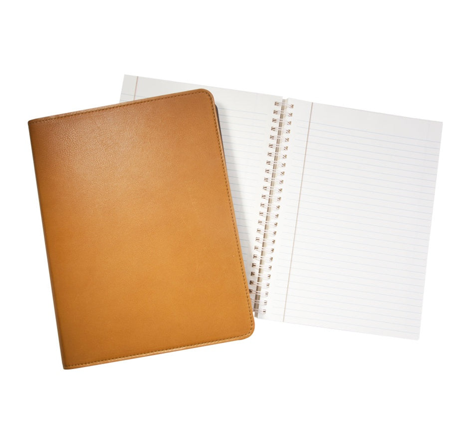 Personalized 9" Traditional Leather Refillable Notebook