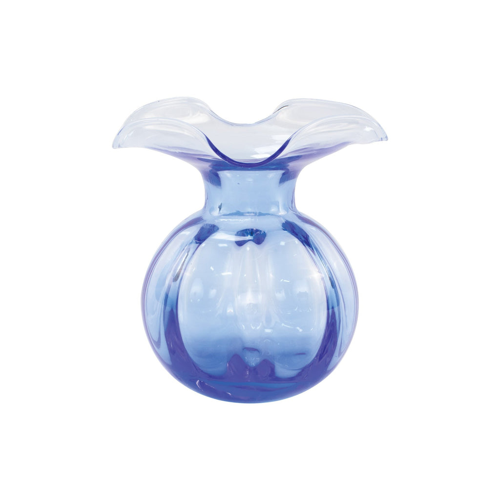 Cobalt Hibiscus Glass Bud Vase