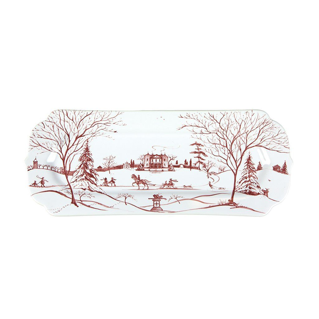 Country Estate Winter Frolic Ruby Hostess Tray