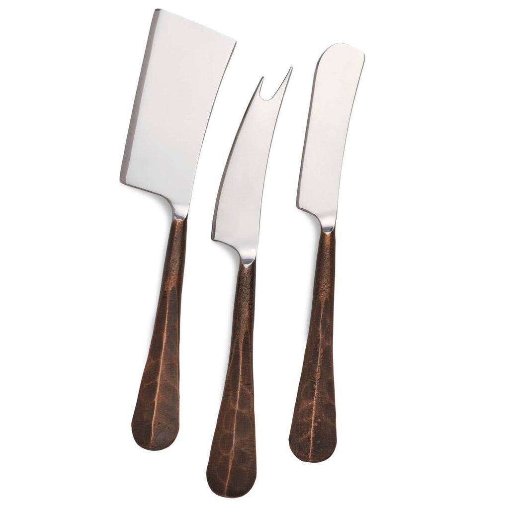 Woodbury Copper Cheese Knives, Set/3