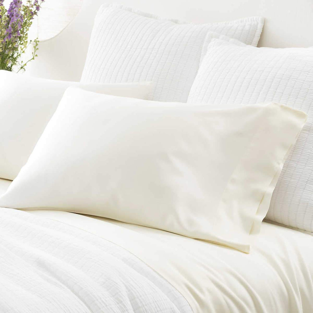 Silken Solid Pillowcases, Set/2