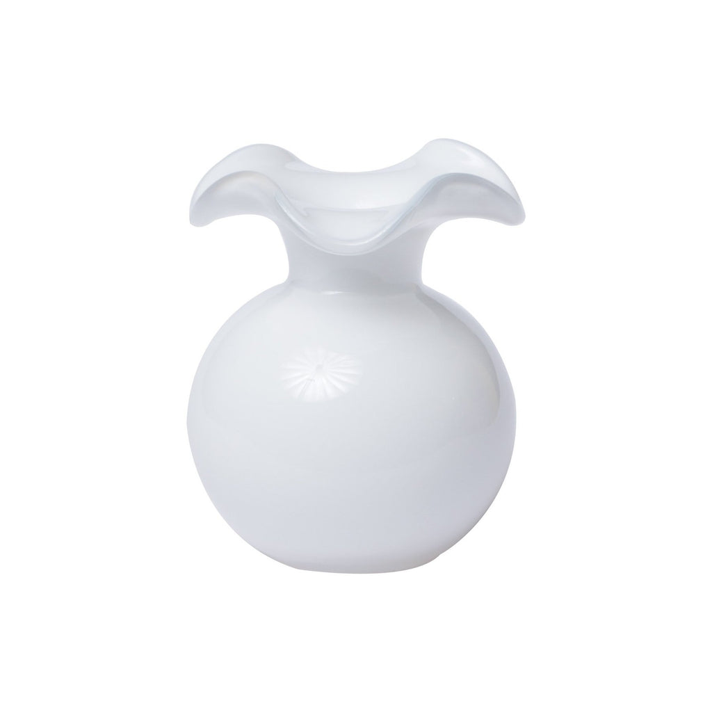 White Hibiscus Glass Bud Vase